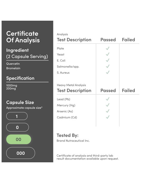 Quercetina con Bromelina 120 Cápsulas Double Wood 1200mg