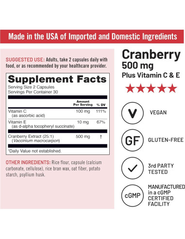 NatureWise Pastillas de Arándano 60 Cápsulas - Salud Urinaria