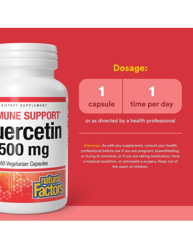 Quercetina 500 mg Factores Naturales - 60 Cápsulas Veganas