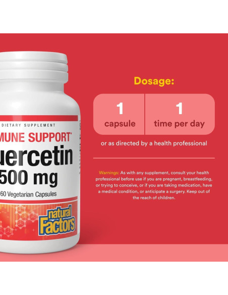 Quercetina 500 mg Factores Naturales - 60 Cápsulas Veganas
