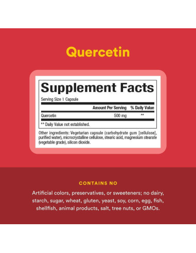 Quercetina 500 mg Factores Naturales - 60 Cápsulas Veganas