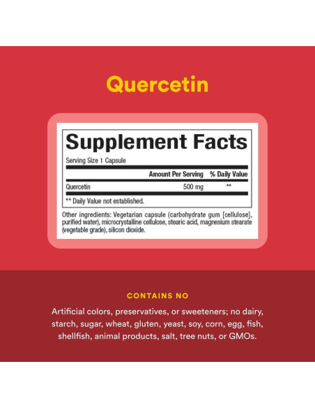 Quercetina 500 mg Factores Naturales - 60 Cápsulas Veganas