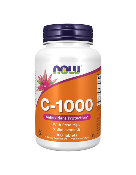 NOW Foods Vitamina C-1000 con Escaramujo y Bioflavonoides 100 Tabletas