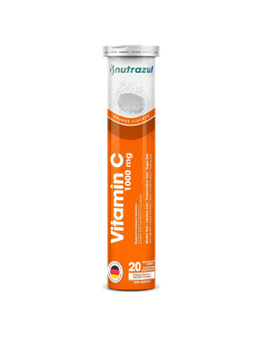 Tabletas Efervescentes Vitamina C 1000mg Nutrazul - Naranja 20 Unidades