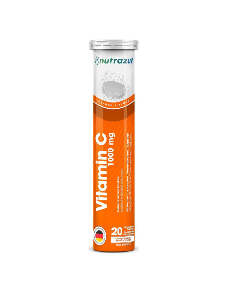 Tabletas Efervescentes Vitamina C 1000mg Nutrazul - Naranja 20 Unidades