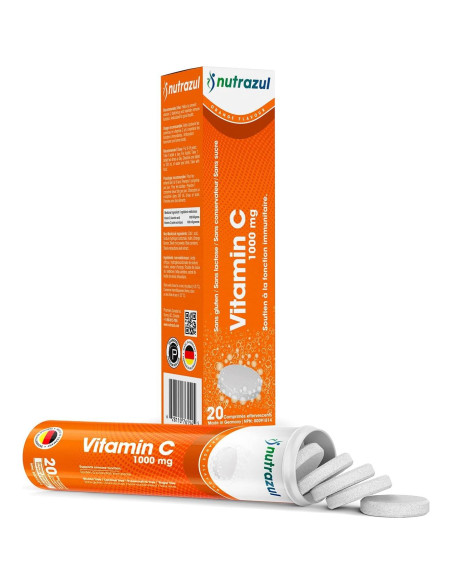 Tabletas Efervescentes Vitamina C 1000mg Nutrazul - Naranja 20 Unidades