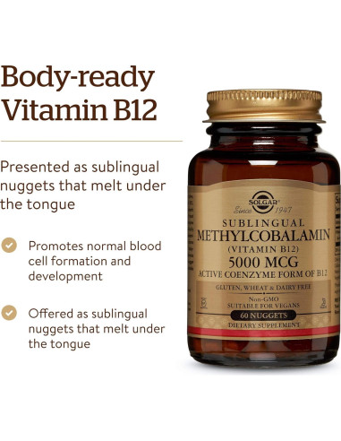Solgar Metilcobalamina B12 5000 mcg - 60 Nuggets Sublinguales