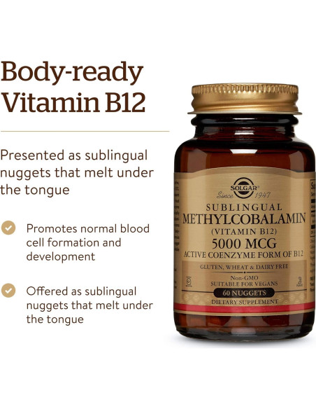 Solgar Metilcobalamina B12 5000 mcg - 60 Nuggets Sublinguales