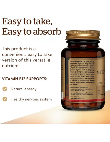 Solgar Metilcobalamina B12 5000 mcg - 60 Nuggets Sublinguales