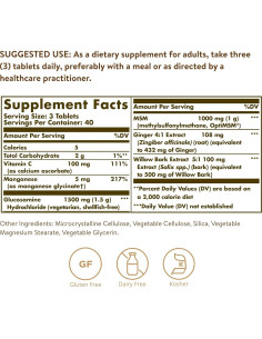 Solgar Glucosamina MSM 120 Tabletas - Articulaciones Saludables 2