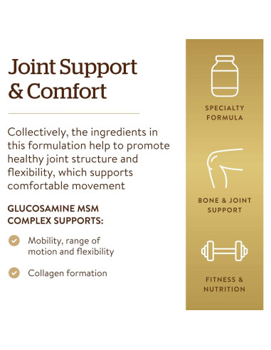 Solgar Glucosamina MSM 120 Tabletas - Articulaciones Saludables