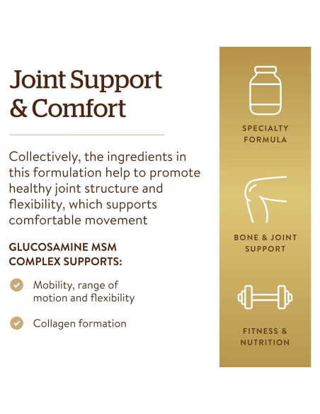 Solgar Glucosamina MSM 120 Tabletas - Articulaciones Saludables