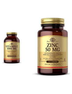 Solgar Vitamina C 1000 mg 250 Cápsulas + Zinc 50 mg 100 Tabletas
