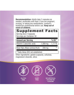 Vitamina C Nature's Way con Rosa Mosqueta 1000 mg 100 Cápsulas 2