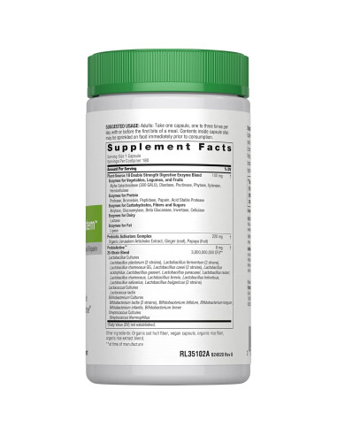 Suplemento Enzimático Avanzado Rainbow Light 180 Cápsulas