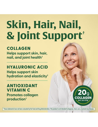 Péptidos de Colágeno MegaFood 567g - Sin Sabor, Vitamina C