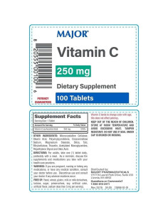 Suplemento Dietético Major Vitamina C 100 Tabletas 250mg 2
