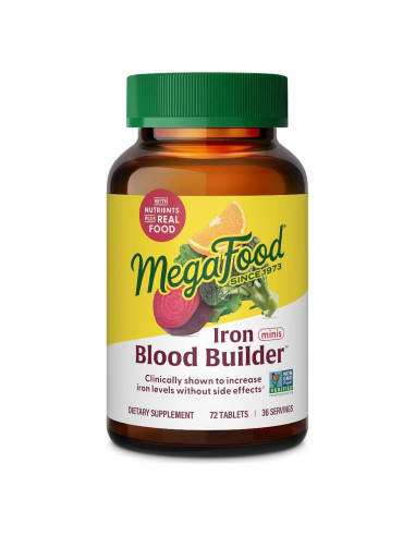 MegaFood Constructor de Sangre - Suplemento de Hierro Vegano 72 Tabletas