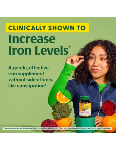 MegaFood Constructor de Sangre - Suplemento de Hierro Vegano 72 Tabletas