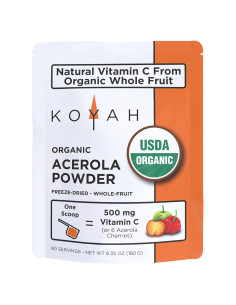 Polvo de Acerola Orgánico KOYAH 180g - 500mg Vitamina C Natural