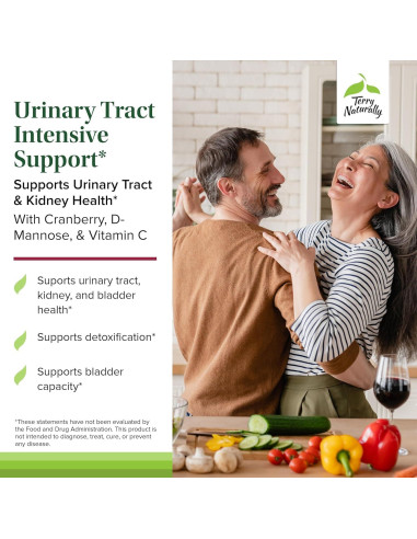 Suplemento Urinario Terry Naturally con Arándano y D-Mannosa - 60 Cápsulas