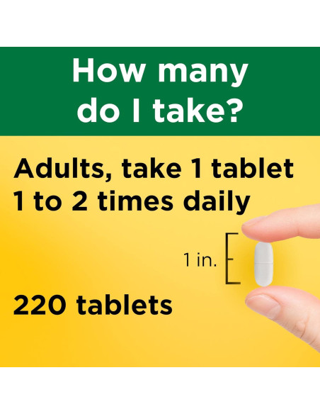 Suplemento de Calcio 600 mg con Vitamina D3 Nature Made 220 Tabletas