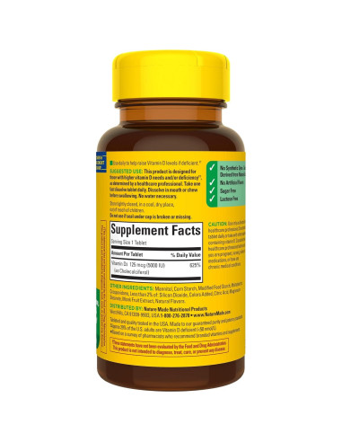 Nature Made Vitamina D3 5000 UI Extra Fuerte 70 Tabletas
