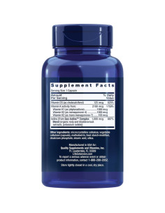 Vitaminas D3 y K1 K2 Life Extension 60 cápsulas 45g 2