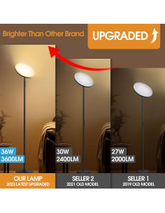 Lámpara de Pie Hanaking 36W LED Control Remoto Ajustable 2