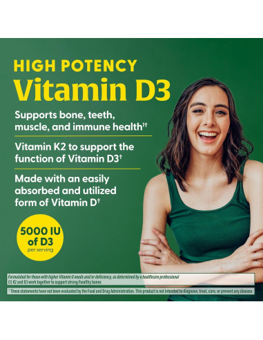 MegaFood Vitamina D3 5000 UI + K2 - 60 Mini Cápsulas