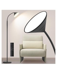 Lámpara de Pie LED Mukuxin 18W 1800LM Regulable 193cm Negra