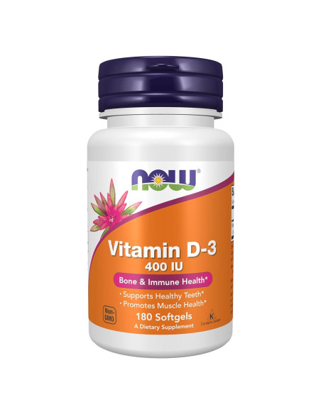 NOW Vitamina D-3 400 UI Masticable 180 Geles Blandos NOW Vitamina D-3 400 UI Masticable 180 Geles Blandos