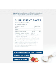 Colágeno Marino en Polvo Nordic Naturals Fresa 150g - Vitamina C 2