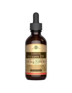 Vitamina D3 Líquida Solgar 125 mcg 59 Porciones Sabor Naranja