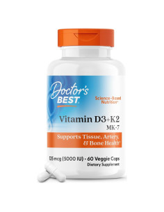 Vitamina D3 5000 UI + K2 MK-7 Doctor's Best 60 Cápsulas