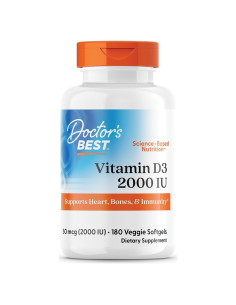 Vitamina D3 2000 UI Doctor's Best 180 Cápsulas Vegetales