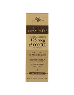 Vitamina D3 Líquida Solgar 125 mcg 59 ml Sabor Naranja