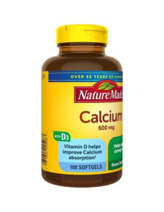 Nature Made Calcio 600 mg con Vitamina D 100 Gelatinas Blandas 2