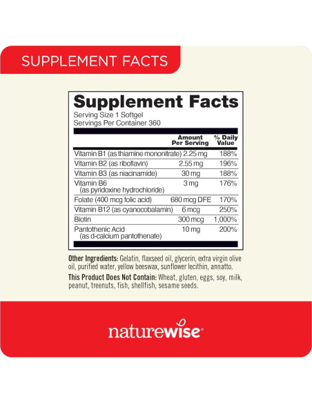 NatureWise Complejo de Vitaminas B y D3 360 Softgels