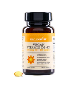 NatureWise Vitamina D3 Vegana 5000UI + K2 100mcg - Alta Absorción