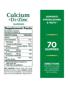 Gomitas de Calcio + D3 + Zinc Nature's Bounty 70 unidades 2