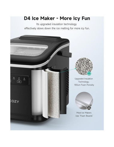 HiCOZY Máquina de Hielo Portátil 11.79 kg/día Autolimpieza