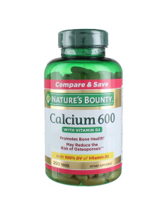 Nature's Bounty Carbonato de Calcio 600mg y Vitamina D3 800UI 250 Tabletas