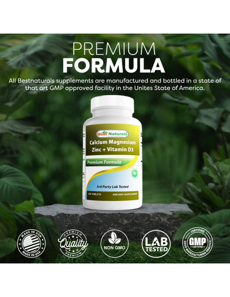Suplemento Calcio Magnesio Zinc con Vitamina D3 Mejores Naturales 150 Tabletas Suplemento Calcio Magnesio Zinc con Vitamina D3 Mejores Naturales 150 Tabletas