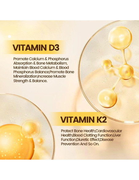 Vitamina D3 K2 10000 UI VivoNu 300 Softgels Aceite de Coco