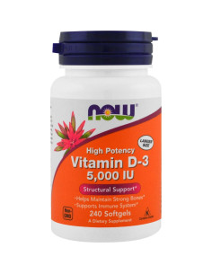 Suplemento de Vitamina D-3 5000 UI Now Foods 240 Gelatinas 2