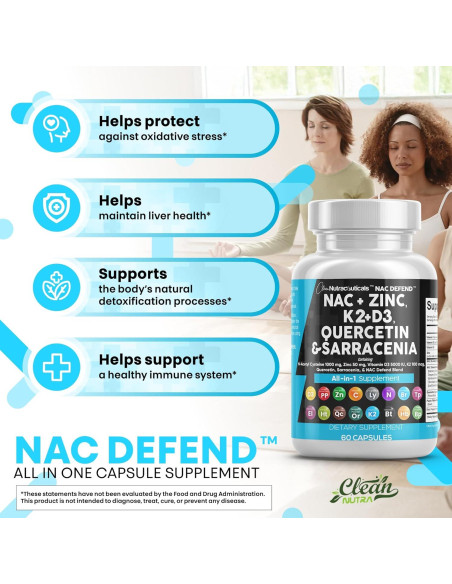 Suplemento NAC 1000mg Clean Nutraceuticals Vitamina D3 K2 Zinc Suplemento NAC 1000mg Clean Nutraceuticals Vitamina D3 K2 Zinc