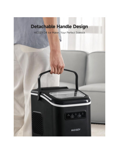 HiCOZY Máquina de Hielo Portátil 11.79 kg/día Autolimpieza