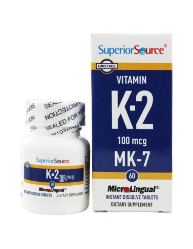 Vitamina K2 MK-7 Superior Source 100 mcg - 60 Tabletas Sublinguales