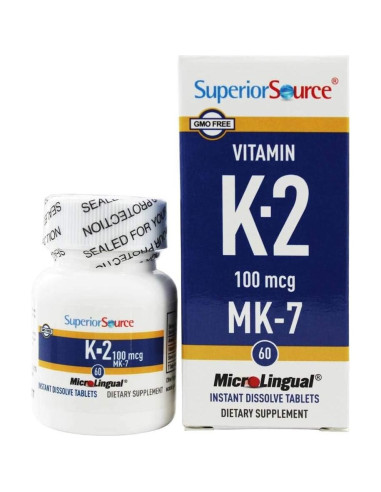 Vitamina K2 MK-7 Superior Source 100 mcg - 60 Tabletas Sublinguales